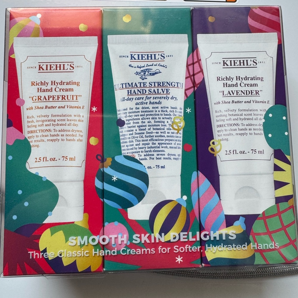 Kiehl's Hydrating Hand Cream Trio - Red, Blue, Purple